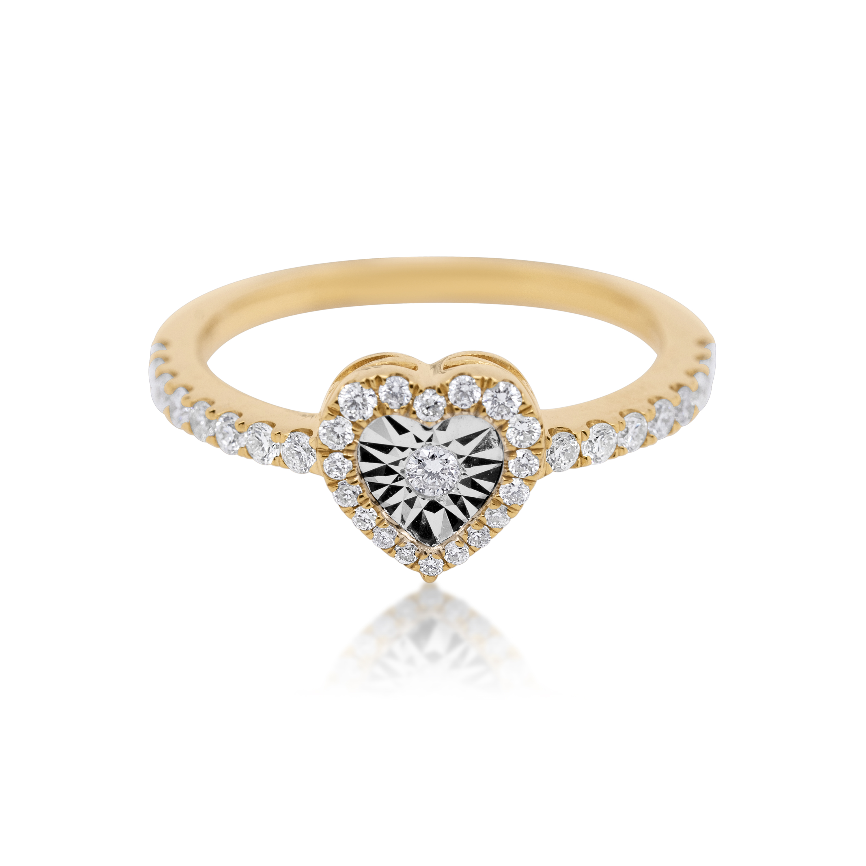 Diamond Heart Ring 0.40 ct. 14K Yellow Gold